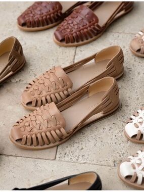 Anthropologie Nisolo Woven Leather Sandal - Honey